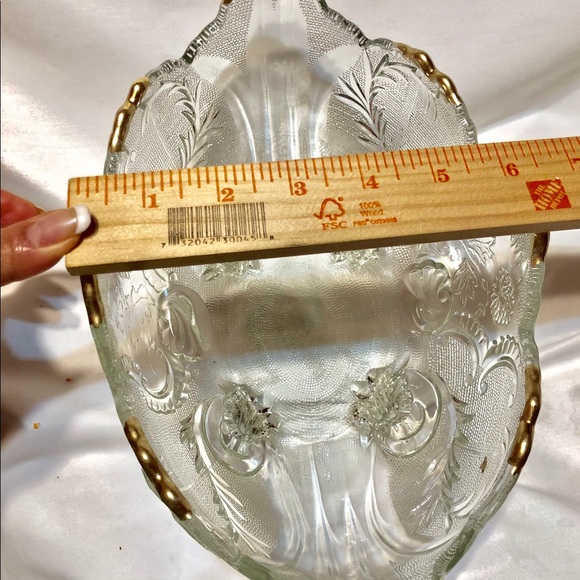 VTG 10.5” BEAUTIFUL ETCHED GLASS COMPOTE BOWL - Picture 6 of 7